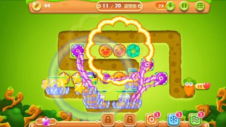 保卫萝卜2 24关通关秘籍：绕行萝卜轻松过关！