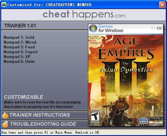 帝国时代3秘籍不够用？亚洲王朝作弊码来帮你！