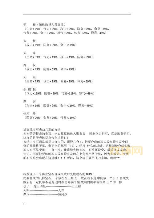 刀剑封魔录上古传说宝石合成太难？这份合成表图帮你轻松搞定！