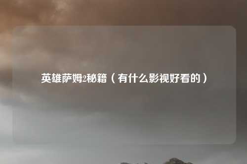 英雄萨姆2秘籍（有什么影视好看的）