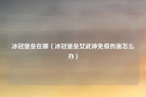 冰冠堡垒在哪（冰冠堡垒女武神免疫伤害怎么办）