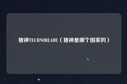 猪神TECHNOBLADE（猪神是哪个国家的）