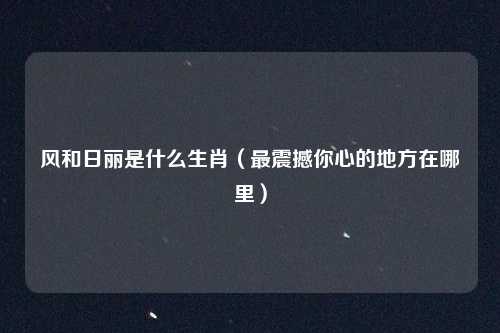 风和日丽是什么生肖（最震撼你心的地方在哪里）