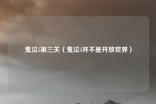 鬼泣5第三关（鬼泣5并不是开放世界）