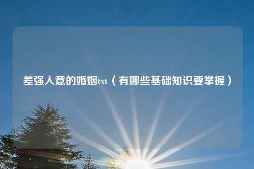 差强人意的婚姻txt（有哪些基础知识要掌握）