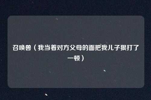 召唤兽（我当着对方父母的面把我儿子狠打了一顿）