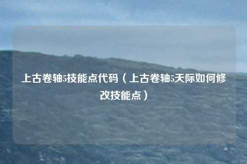 上古卷轴5技能点代码（上古卷轴5天际如何修改技能点）