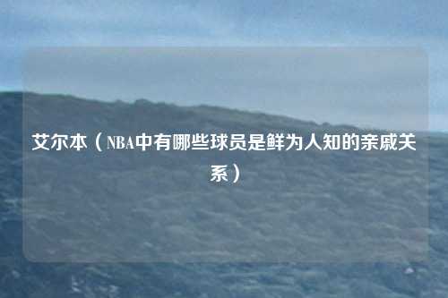 艾尔本（NBA中有哪些球员是鲜为人知的亲戚关系）
