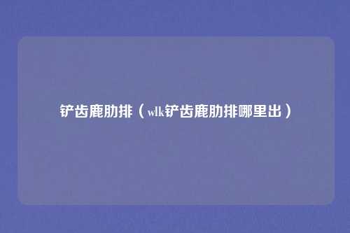 铲齿鹿肋排（wlk铲齿鹿肋排哪里出）