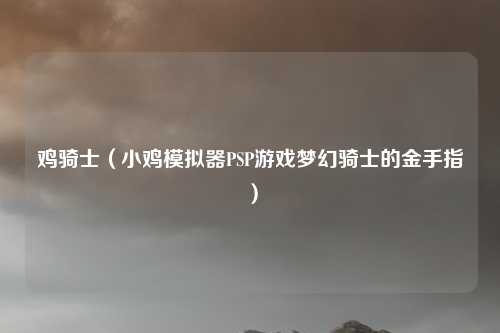 鸡骑士（小鸡模拟器PSP游戏梦幻骑士的金手指）