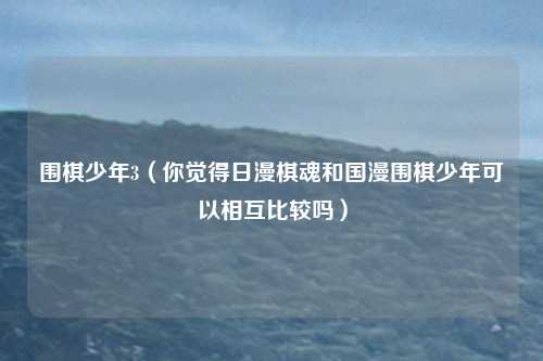 围棋少年3（你觉得日漫棋魂和国漫围棋少年可以相互比较吗）