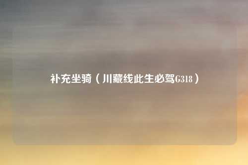 补充坐骑（川藏线此生必驾G318）