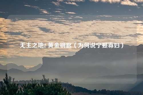 无主之地2 黄金钥匙（为何说宁娶寡妇）