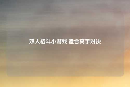 双人格斗小游戏,适合高手对决