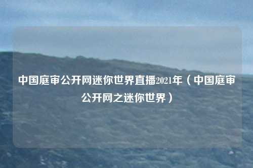 中国庭审公开网迷你世界直播2021年（中国庭审公开网之迷你世界）