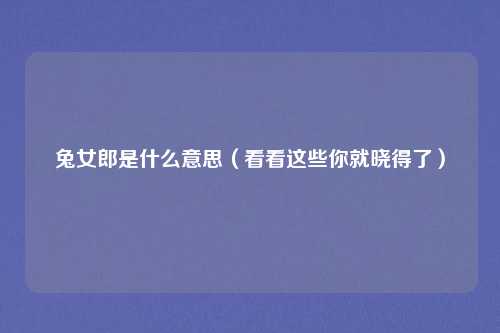 兔女郎是什么意思（看看这些你就晓得了）