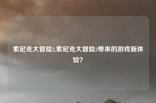 索尼克大冒险2,索尼克大冒险2带来的游戏新体验？