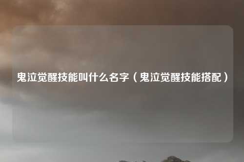 鬼泣觉醒技能叫什么名字（鬼泣觉醒技能搭配）