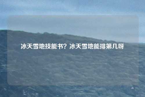冰天雪地技能书？冰天雪地能排第几呀