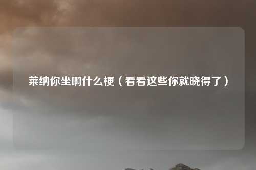 莱纳你坐啊什么梗（看看这些你就晓得了）