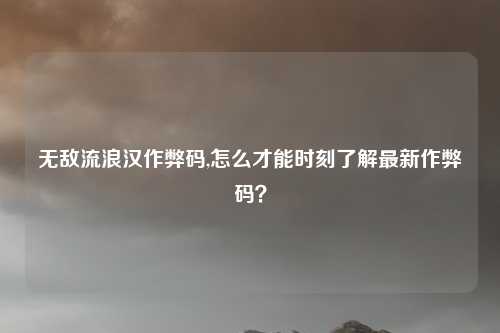 无敌流浪汉作弊码,怎么才能时刻了解最新作弊码？