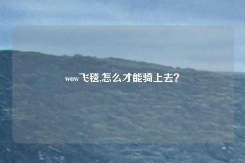 wow飞毯,怎么才能骑上去？
