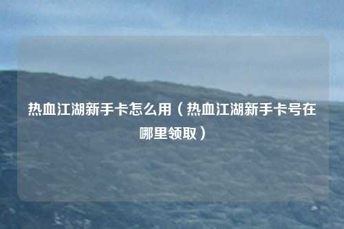 热血江湖新手卡怎么用（热血江湖新手卡号在哪里领取）