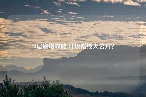 24层魔塔攻略,升级路线大公开?