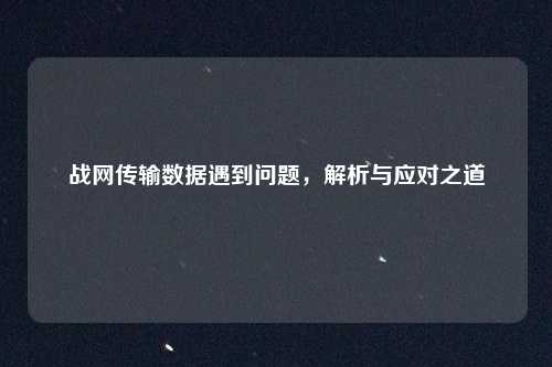 战网传输数据遇到问题，解析与应对之道