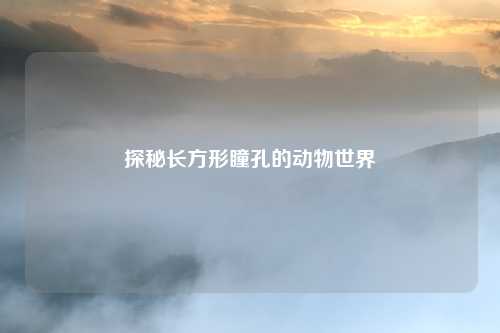 探秘长方形瞳孔的动物世界