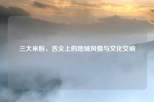 三大米粉，舌尖上的地域风情与文化交响