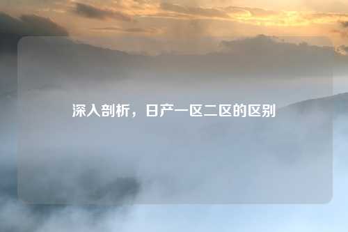 深入剖析，日产一区二区的区别