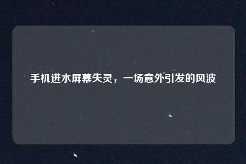手机进水屏幕失灵，一场意外引发的风波