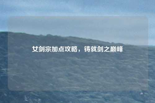 女剑宗加点攻略，铸就剑之巅峰