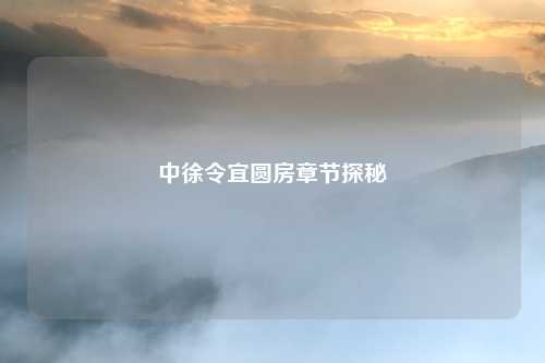 中徐令宜圆房章节探秘