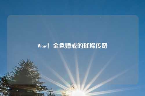 Wow！金色婚戒的璀璨传奇