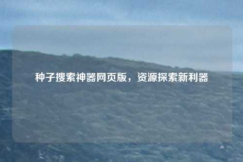 种子搜索神器网页版，资源探索新利器