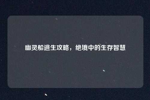 幽灵船逃生攻略，绝境中的生存智慧