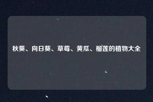 秋葵、向日葵、草莓、黄瓜、榴莲的植物大全