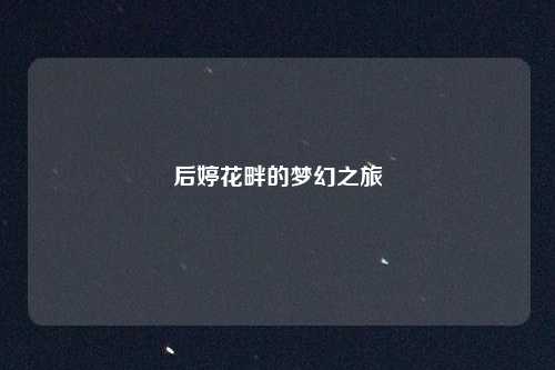 后婷花畔的梦幻之旅