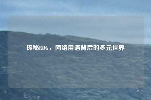 探秘EDG，网络用语背后的多元世界