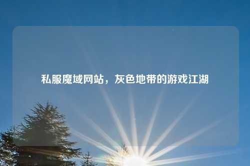 私服魔域网站，灰色地带的游戏江湖