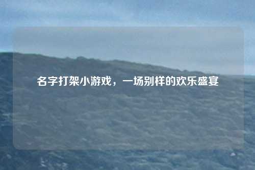 名字打架小游戏，一场别样的欢乐盛宴
