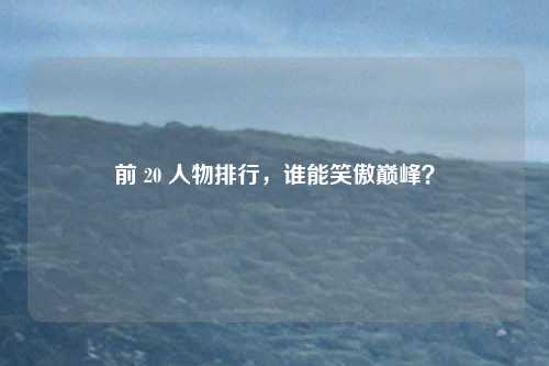 前 20 人物排行，谁能笑傲巅峰？