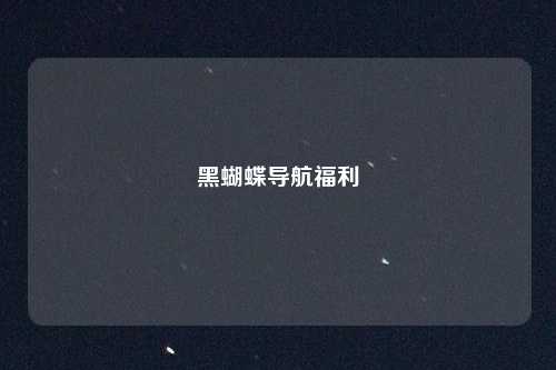 黑蝴蝶导航福利