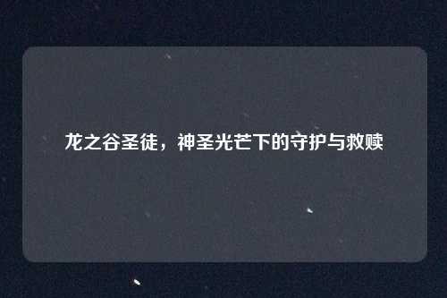 龙之谷圣徒，神圣光芒下的守护与救赎