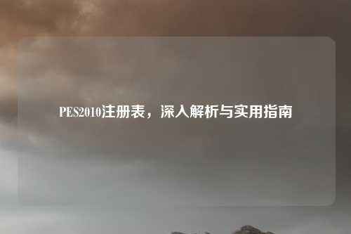 PES2010注册表，深入解析与实用指南
