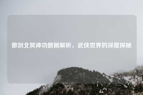 傲剑北冥神功数据解析，武侠世界的深度探秘