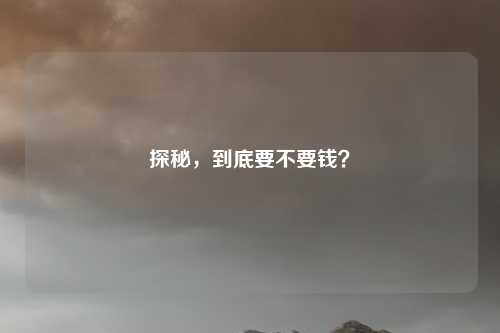探秘，到底要不要钱？