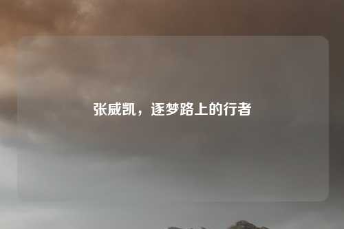 张威凯，逐梦路上的行者